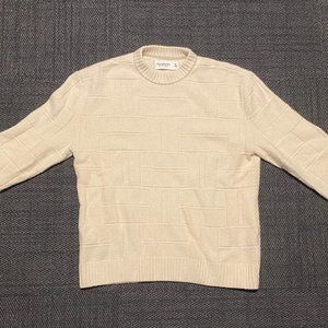 Abercrombie & Fitch Oversize Sweater Beige/Offwhite Cable knit
